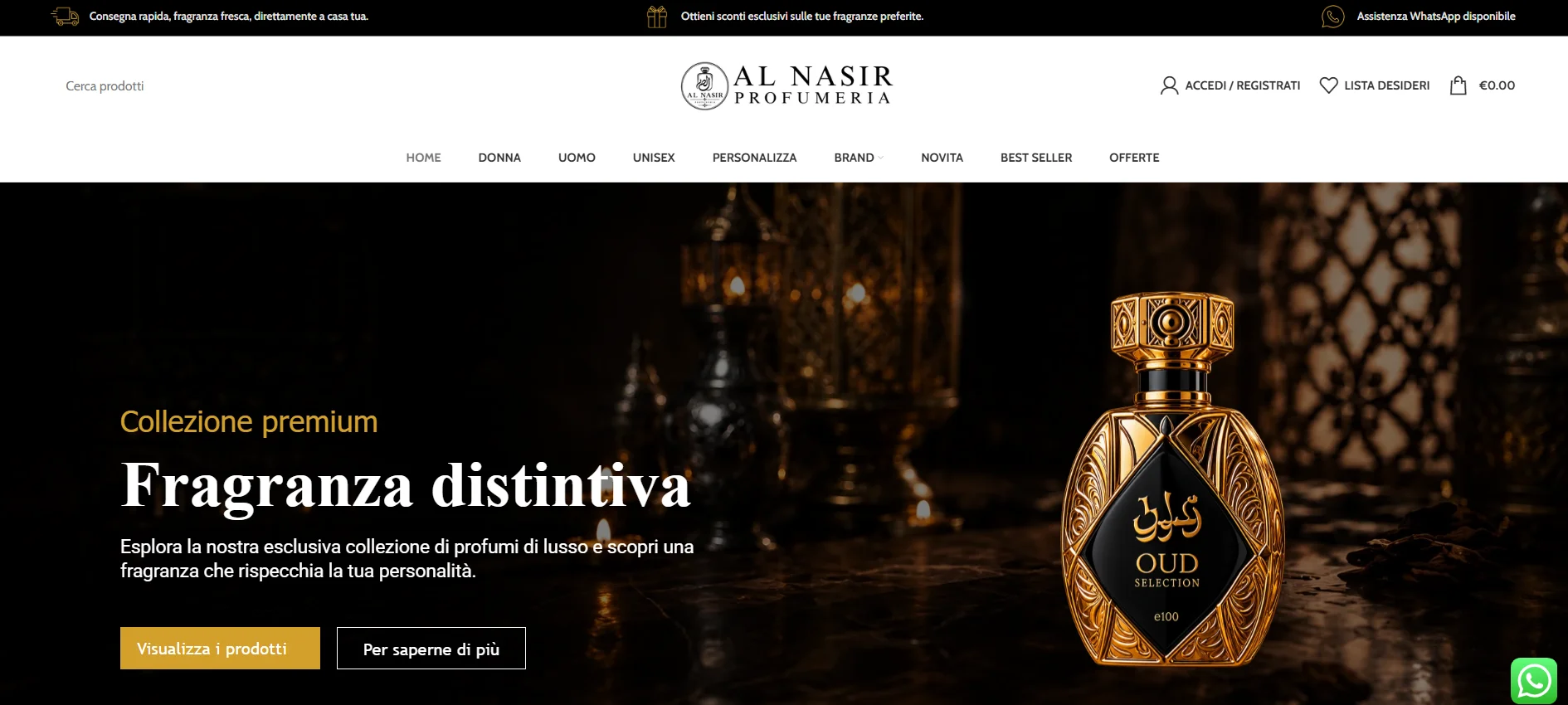 Al Nasir Perfumes e-commerce website project