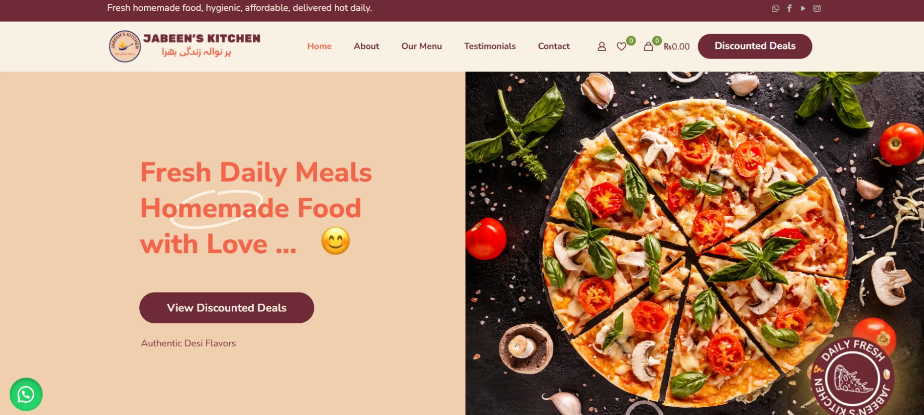 Restaurant and food business website